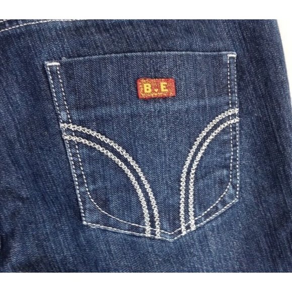 Bisou Deve Dark Wash Metallic Embroidered Mid Rise Bootcut Jeans Size 29 - Picture 6 of 9